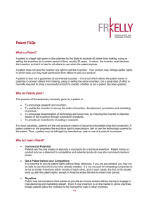 Patent FAQs