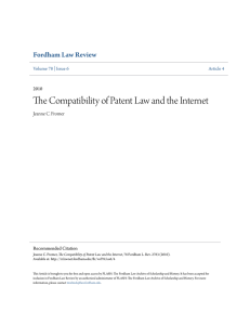 The Compatibility of Patent Law and the Internet