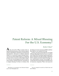 Patent Reform: A Mixed Blessing For the US Economy?