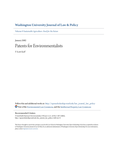 Patents for Environmentalists - Washington University Open