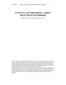 Patent Law Pro Bono: A Best Practices Handbook - Patently-O