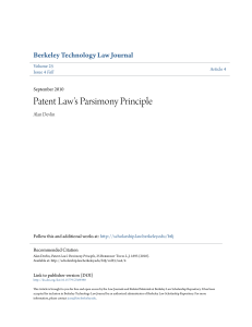 Patent Law`s Parsimony Principle