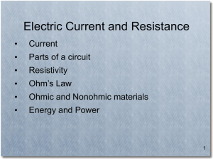 Electric Current and Resistance
