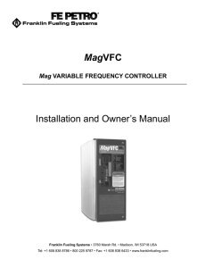 MagVFC Installation and Owner`s Manual