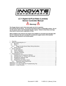 LC-1 Digital Air/Fuel Ratio (Lambda) Sensor Controller Manual