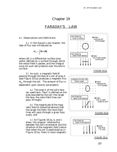 Chapter 19 FARADAY`S LAW