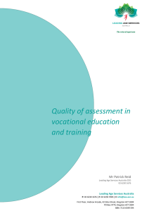 Quality of assessment in vocational education and training
