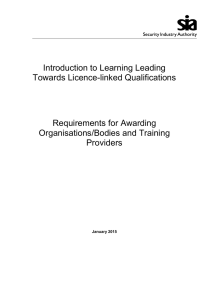 Introduction to Learning Leading Towards Licence-linked