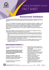 Fact Sheet - Assessment Validation