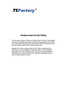 Product End Product End-of-Life Policy