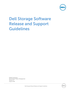 Dell Storage Software Release and Support Guidelines