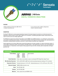 4100 Series BIMETAL THERMOSTAT, BRASS - Airpax