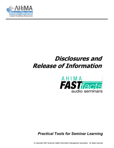 Disclosures and Release of Information