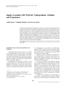 Inquiry-Learning with WebLab - Online Learning Consortium