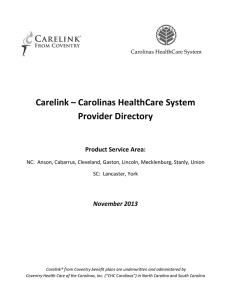 Carelink - Carolinas HealthCare System Provider Directory