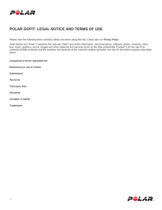 POLAR GOFIT: LEGAL NOTICE AND TERMS OF USE