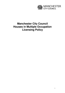 Manchester City Council Houses in Multiple Occupation Licensing