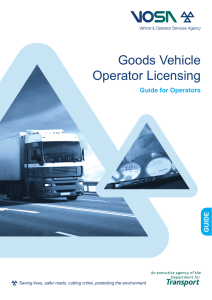 Goods Vehicle Operator Licensing