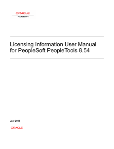 Licensing Information for PeopleTools 8.54