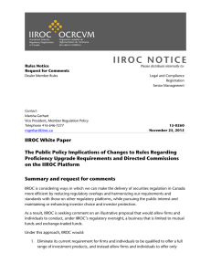 IIROC White Paper
