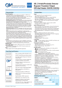 SIL 2 Switch/Proximity Detector Repeater Transistor - Tecno