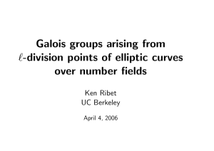 Galois groups arising from l-division points of elliptic curves over