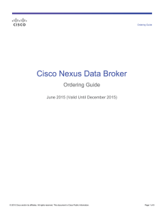Cisco Nexus Data Broker Ordering Guide