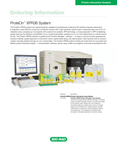 Protein Interaction Analysis Ordering Information Sheet - Bio-Rad