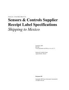 Supplier Receipt Label Specifications