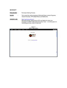MICROSOFT PROCEDURE : Purchase Ordering Process SCOPE