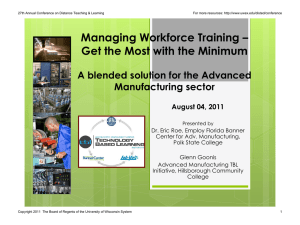 Managing Workforce Training - University of Wisconsin