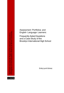 Assessment Portfolios and English Language