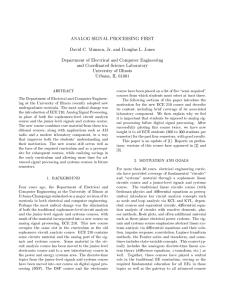 Analog Signal Processing First