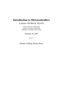 Introduction to Microcontrollers - Institute of Computer Engineering
