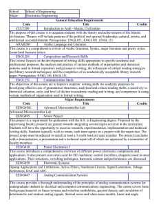 School School of Engineering Major Electronics Engineering