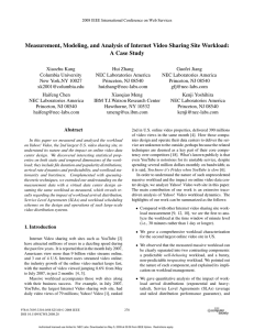 Measurement, Modeling, and Analysis of Internet Video Sharing Site