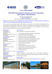 CALL FOR PAPERS 2016 IEEE International Conference on Service