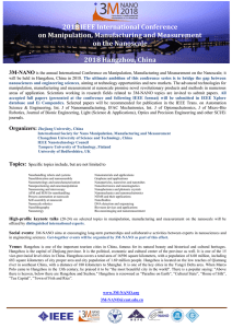 2018 IEEE International Conference on Manipulation, Manufacturing