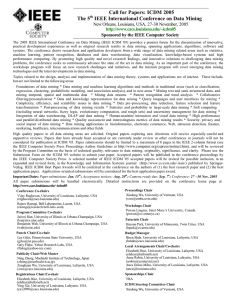 Call for Papers: ICDM 2005 The 5 IEEE International Conference on