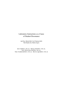Laboratory Instructions as a Cause of Student Dissonance