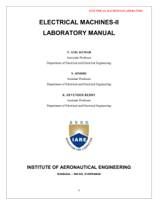 Electrical Machines lab –II Manual