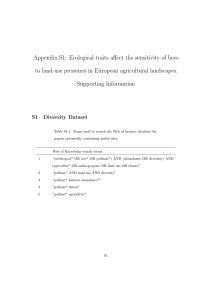 Appendix S1: Ecological traits affect the sensitivity of bees to