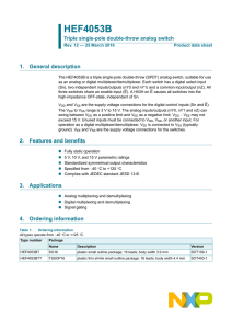 HEF4053B Triple single-pole double