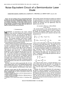 Noise Equivalent Circuit of a Semiconductor Laser Diode