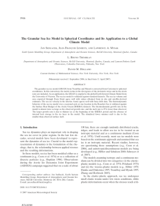 The Granular Sea Ice Model in Spherical Coordinates and Its