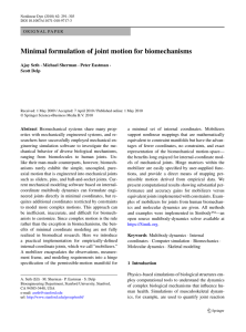 Minimal formulation of joint motion for biomechanisms