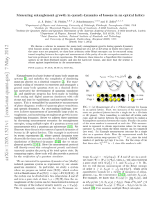 Measuring entanglement growth in quench dynamics of bosons in