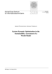 System Dynamic Optimization in the Sustainability Assessment of a