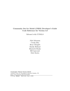 Community Sea Ice Model (CSIM) Developer`s Guide Code