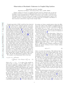 Observation of stochastic coherence in coupled map lattices